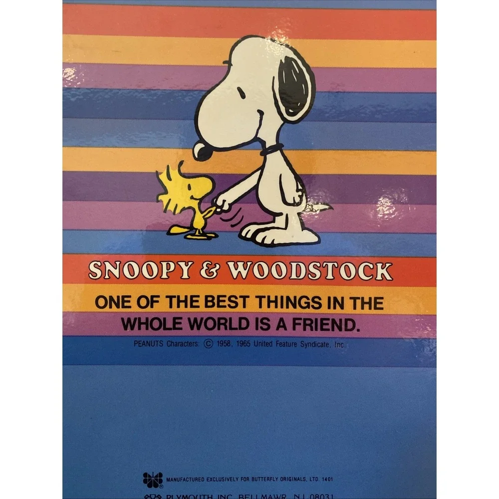 Vintage Snoopy 3‎ Ring Binder + 3 Internal Folders Peanuts Collection 1958 1965